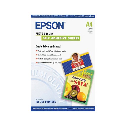 The matt surface of Epson White Photo Paper strikes a good balance between detail and colour vibrancy, and the medium weight 167gsm paper stock ensures your printed documents have a premium look and feel. The adhesive backing works well with posters or flyers. This Epson paper works best with genuine Epson inks.