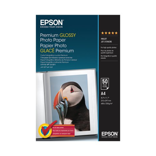 The glossy surface coating of Epson Premium Photo Paper ensures excellent ink cohesion for vibrant colours and excellent detail. Extra high quality 255gsm stock ensures a professional look and feel to your photos. Suitable for use with Epson or other inkjet printers, this paper is great for producing glossy photos and brochures with genuine Epson ink.