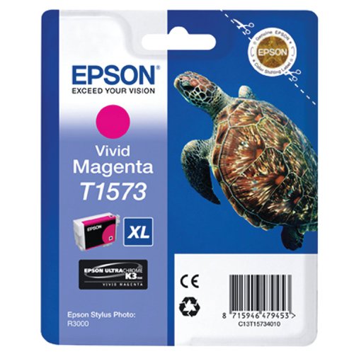 Epson T1573 Turtle UltraChrome Ink Cartridge High Yield Vivid Magenta C13T15734010