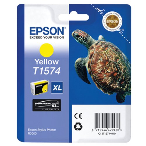 Epson T1574 Turtle UltraChrome Ink Cartridge High Yield Yellow C13T15744010