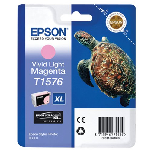 Epson T1576 Turtle UltraChrome Ink Cartridge High Yield Vivid Light Magenta C13T15764010