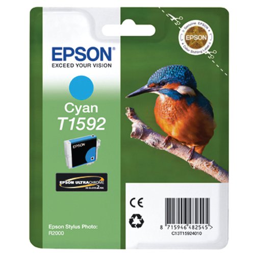 Epson T1592 Kingfisher UltraChrome Hi-Gloss Ink Cartridge Cyan C13T15924010