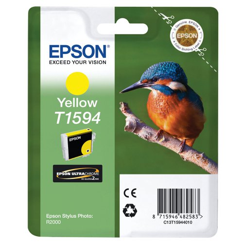 Epson T1594 Kingfisher UltraChrome Hi-Gloss Ink Cartridge Yellow C13T15944010