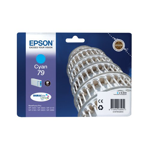 Epson 79 Tower of Pisa DURABrite Ultra Ink Cartridge Cyan C13T79124010