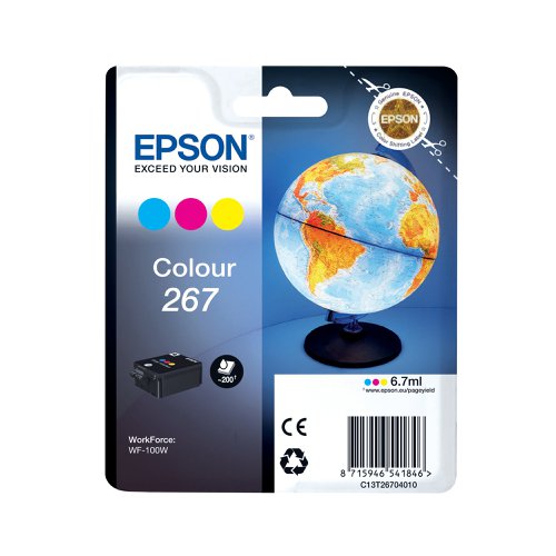 Epson 267 Ink Cartridge Globe Tri-Colour CMY C13T26704010