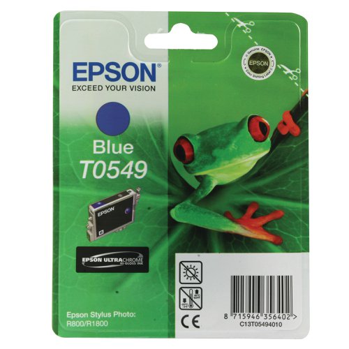 Epson T0549 Ink Cartridge Ultra Chrome Hi-Gloss Frog Blue C13T05494010