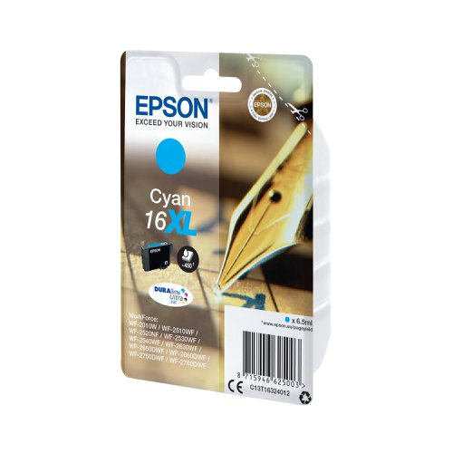 Epson 16XL Ink Cartridge DURABrite Ultra HY Pen/Crossword Cyan C13T16324012