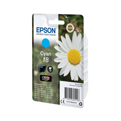 Epson 18 Daisy Claria Home Ink Cartridge Cyan C13T18024012 EP62512