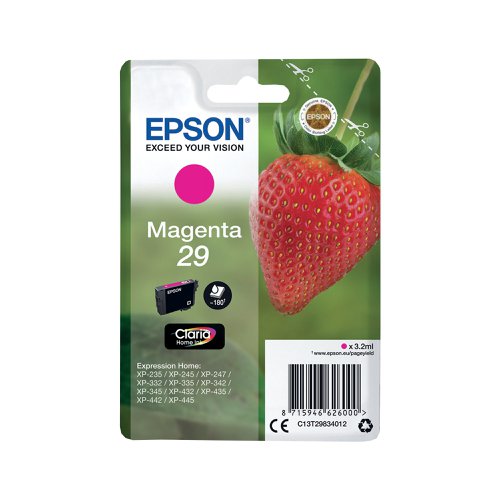 Epson 29 Home Ink Cartridge Claria Strawberry Magenta C13T29834012