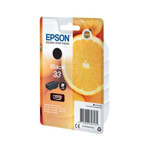 Epson 33 Oranges Ink Cartridge Black C13T33314012