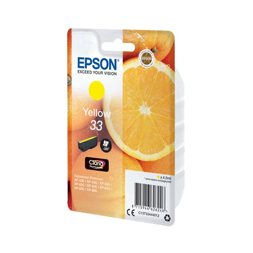 Epson 33 Oranges Ink Cartridge Yellow C13T33444012