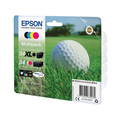 Epson 34XL DURABrite Ultra Ink Cartridge CMYK Multipack C13T34794010