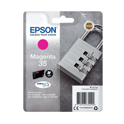 Epson 35 Ink Cartridge DURABrite Ultra Padlock Magenta C13T35834010