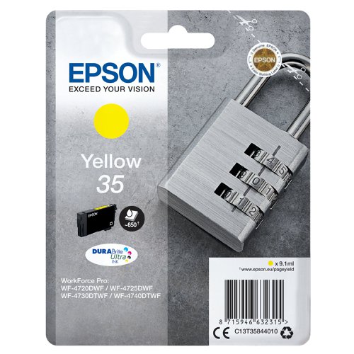 Epson 35 Ink Cartridge DURABrite Ultra Padlock Yellow C13T35844010