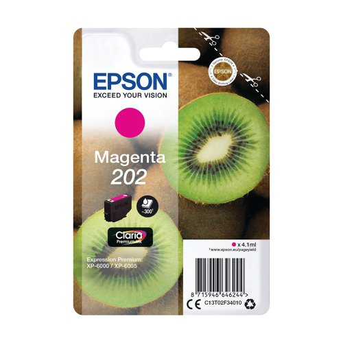 Epson 202 Premium Ink Claria Kiwi Magenta C13T02F34010