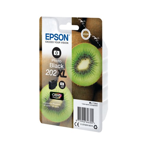 This Epson 202XL Inkjet Cartridge ensures high quality print output from your Epson Expression Premium inkjet printer. As a genuine Epson consumable, it ensures consistent and reliable operation for trouble-free printing when you need it most, and is packed with 7.9ml of black ink. Epson ensures that every cartridge meets its high standards and works with your machine to provide precise, clear printing.