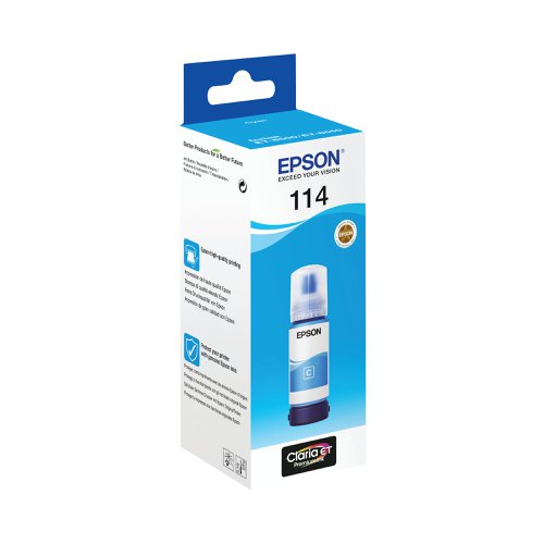 Epson 114 Ink Bottle EcoTank Cyan C13T07B240