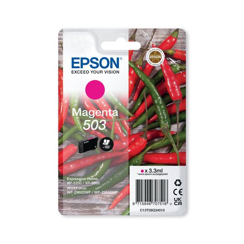 Epson 503 Ink Cartridge Chilli Magenta C13T09Q34010