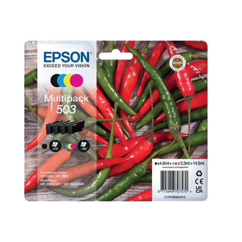 Epson 503 Ink Cartridge Chilli CMYK C13T09Q64010