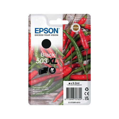 Epson 503XL Ink Cartridge High Yield Chilli Black C13T09R14010