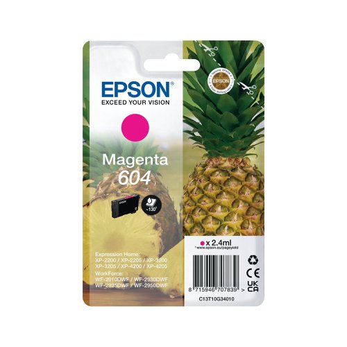 Epson 604 Ink Cartridge Pineapple Magenta C13T10G34010