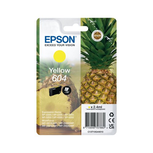 Epson 604 Ink Cartridge Pineapple Yellow C13T10G44010