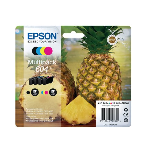 Epson 604 Pineapple Ink Cartridge CMYK Multipack C13T10G64010