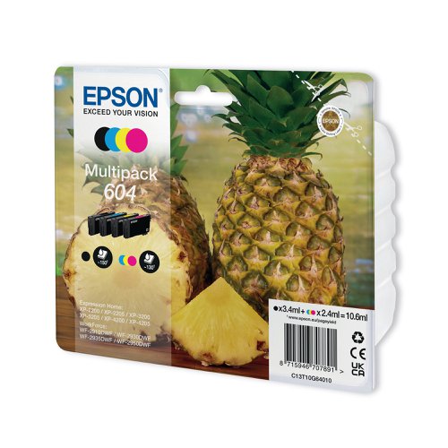 Epson 604 Ink Cartridge Multipack Pineapple CMYK C13T10G64010