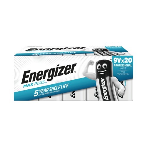 Energizer Max Plus 9V Alkaline Battery (Pack of 20) 423204