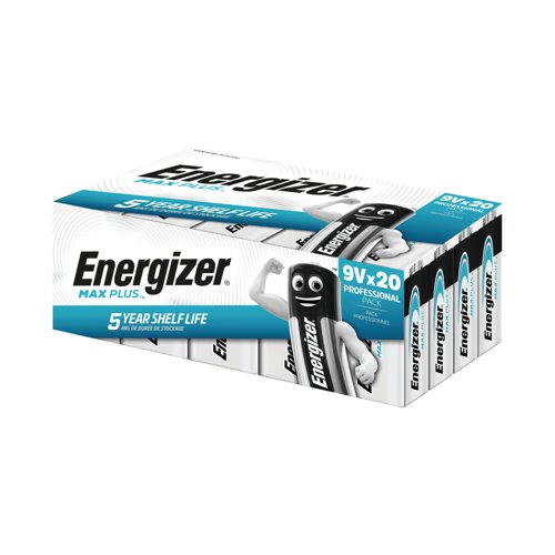 Energizer Max Plus 9V Alkaline Battery (Pack of 20) 423204