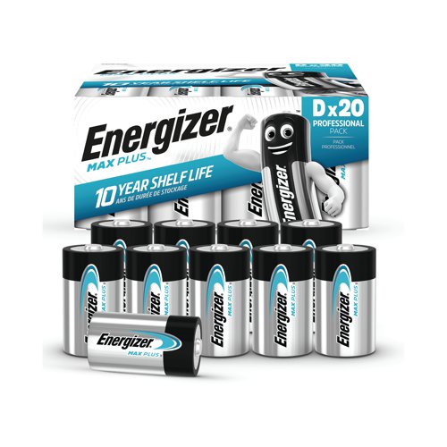 Energizer Max Plus D Alkaline Battery (Pack of 20) 423365