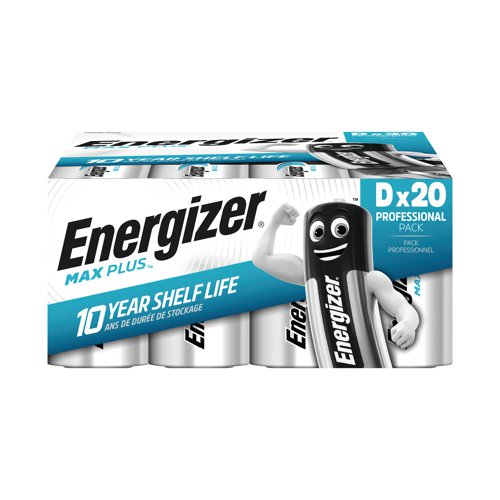 Energizer Max Plus D Alkaline Battery (Pack of 20) 423365