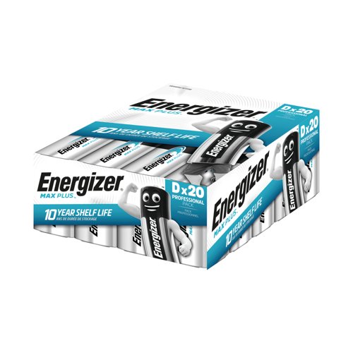 Energizer Max Plus D Alkaline Battery (Pack of 20) 423365