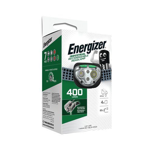 Energizer Vision Ultra HD Rechargeable Head Torch 400 Lumens Black E303197202