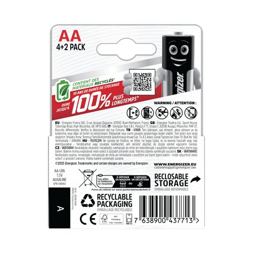 Energizer Max AA Battery (4+2) (Pack of 6) E303328500