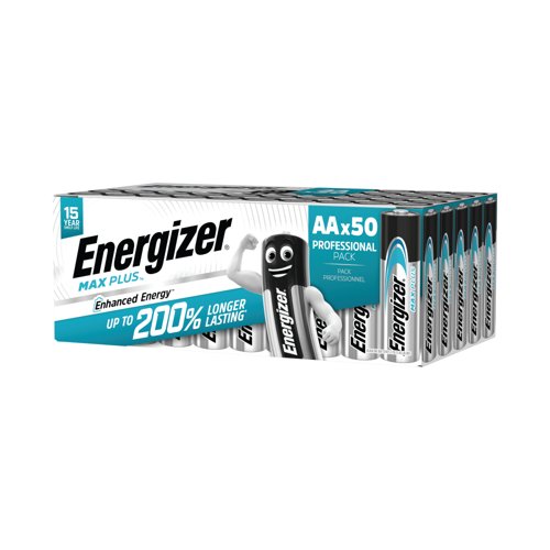 Energizer Max Plus AA Alkaline Batteries (Pack of 50) E303865500