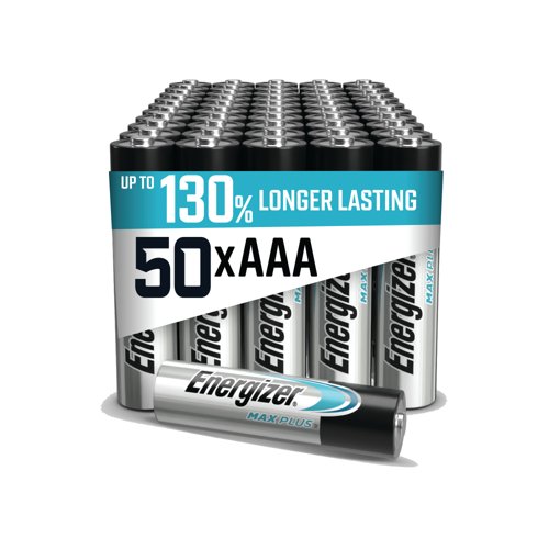 Energizer Max Plus AAA Alkaline Batteries (Pack of 50) E303865600