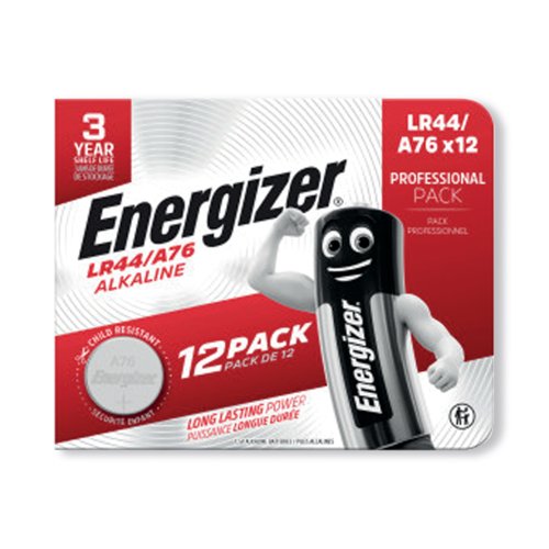 Energizer Alkaline LR44 Coin Cell Battery (Pack of 12) 7638900453867