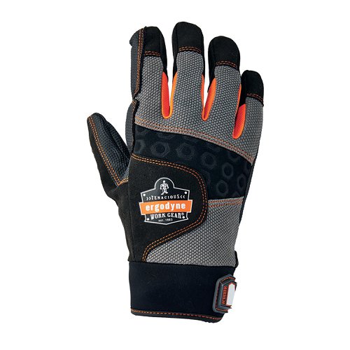 Ergodyne Full Finger Anti Vibration Gloves 1Pr Black/Grey S EY9002S