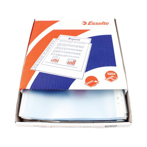 Esselte Pocket Top Opening Embossed A4 Clear (100 Pack) 23752