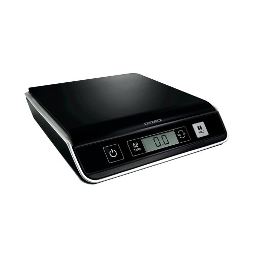 The DYMO M5 Digital Postal Scale is a versatile choice for weighing parcels with a digital display and PC connectivity. Just weigh the item and read the result off the large and clear LCD screen which is accurate down to 2g (0.07 oz). Use the tare function to automatically subtract the weight of a container or bag; or freeze the weight on the screen after removing a parcel. Plug it into the PC to display weight on screen or interface with online mailing services.