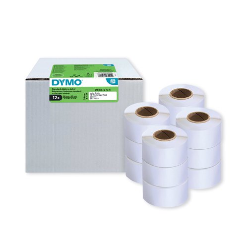 Dymo LabelWriter Standard Address Label 28mmx89mm (Pack of 12) 2093091