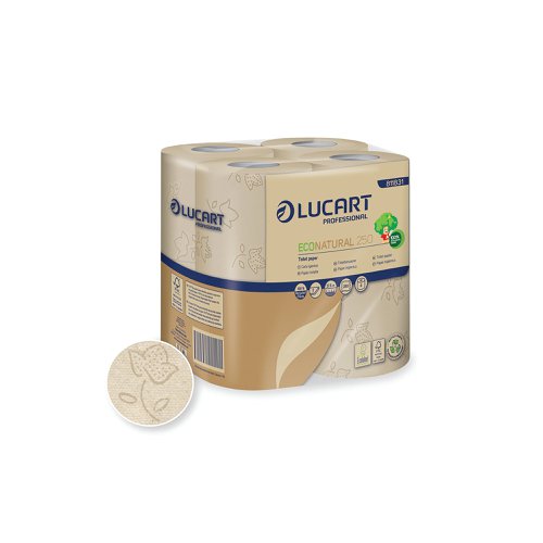 Lucart EcoNatural Conventional Toilet Rolls (8 Packs of 8 Rolls) 8118361D Toilet Tissue ESP01085