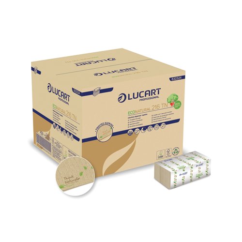 Lucart Professional Interfolded Napkins EcoNatural 216TN 150x40 Sheets (Pack of 6000) 832324B