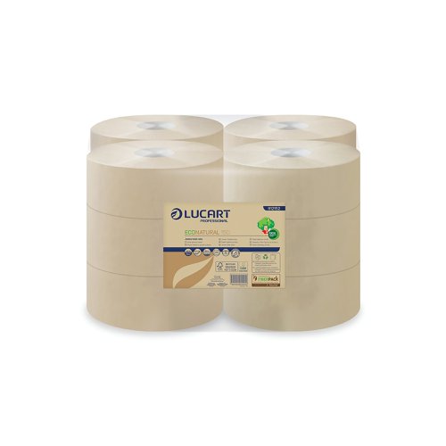 Lucart EcoNatural 150 Mini Jumbo Toilet Roll (Pack of 12) 812152P Toilet Tissue ESP34638