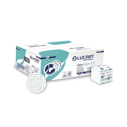 Lucart Aquastream 210m Bulk Toilet Paper 210 Sheets (Pack of 40) 811B68J Toilet Tissue ESP41568