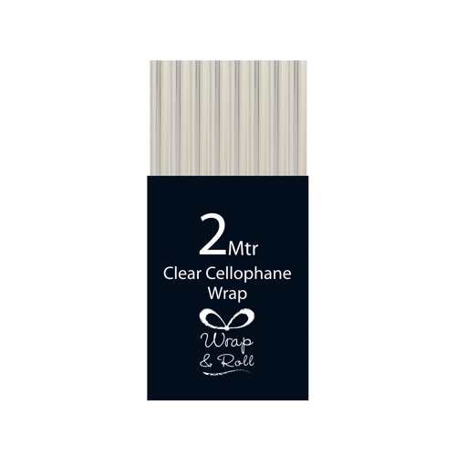 Eurowrap Cellophane Wrap Roll 2m Clear (Pack of 49) 30933-GWCC