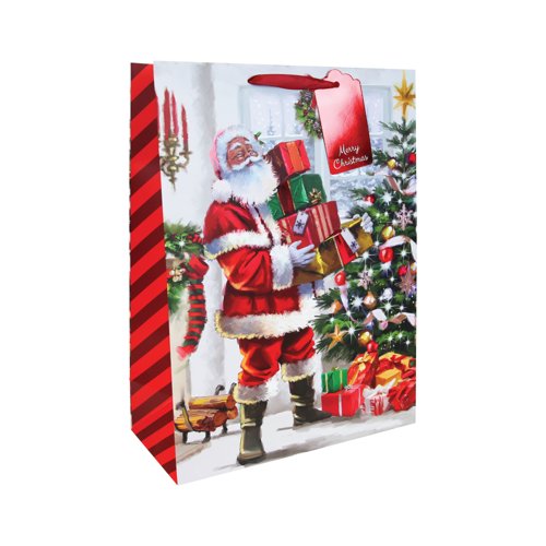 Eurowrap Joyful Santa Gift Bags XL Assorted Pack of 12 X-36035-1WC