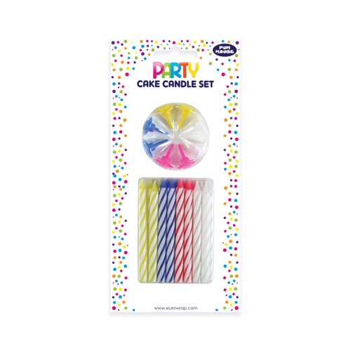 Eurowrap Cake Candle Set Assorted Pack of 6 38087-CCC