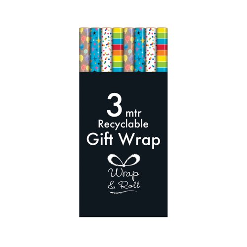 Generic Giftwrap Paper 3m Assorted Pack of 49 37094-GWC